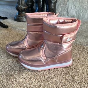 Little girls Pink Rubber Duck winter snow boots